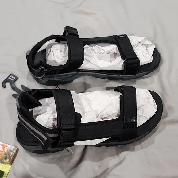 NWT men sandals size 13 black - Picture 7 of 9